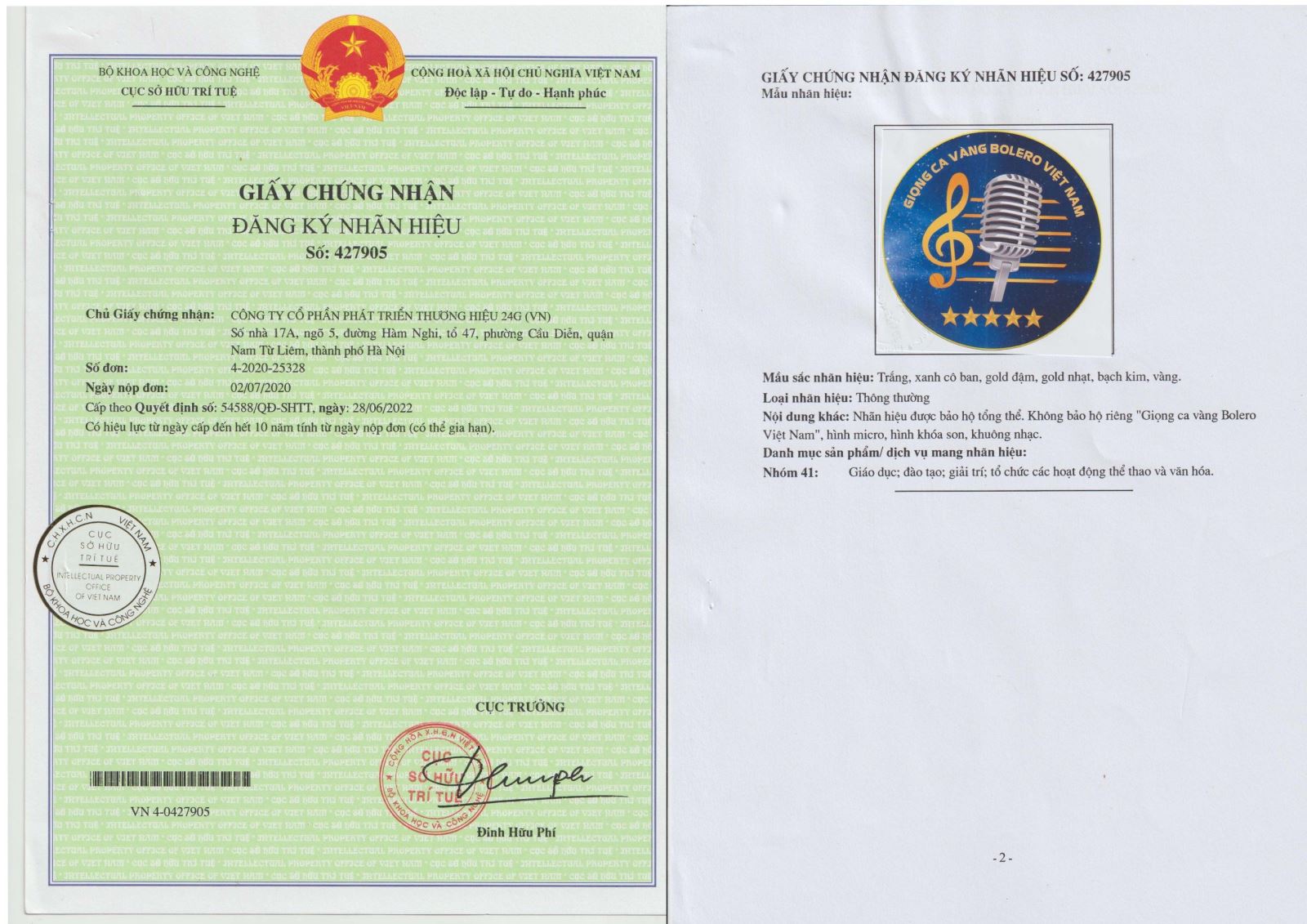 Trung tâm Giọng ca Vàng Bolero Việt Nam đơn vị có pháp lý duy nhất hiện nay về dòng nhạc Bolero
