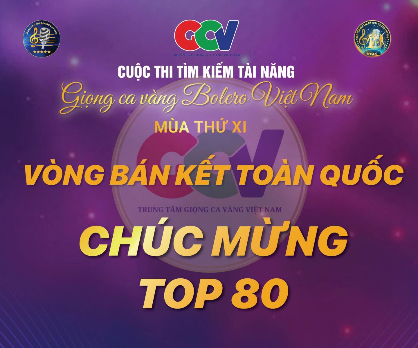 Công bố TOP 80 Vòng Bán kết toàn quốc Giọng ca vàng Bolero Việt Nam mùa thứ XI